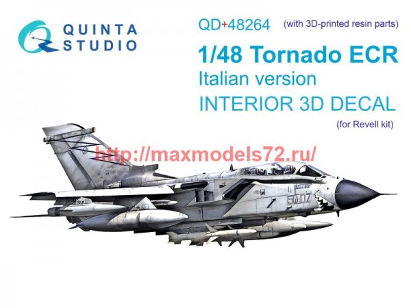 QD+48264   3D Декаль интерьера кабины Tornado ECR Italian (Revell) (с 3D-печатными деталями) (thumb73662)